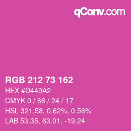 カラーコード: RGB 212 73 162 | qconv.com