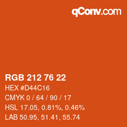 Color code: RGB 212 76 22 | qconv.com
