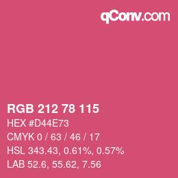 カラーコード: RGB 212 78 115 | qconv.com