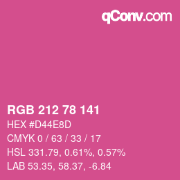 Color code: RGB 212 78 141 | qconv.com