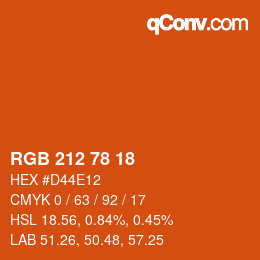 カラーコード: RGB 212 78 18 | qconv.com