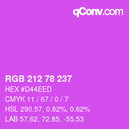 Color code: RGB 212 78 237 | qconv.com