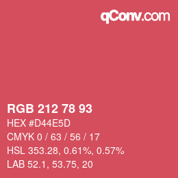 Color code: RGB 212 78 93 | qconv.com