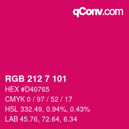 Color code: RGB 212 7 101 | qconv.com
