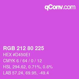 カラーコード: RGB 212 80 225 | qconv.com