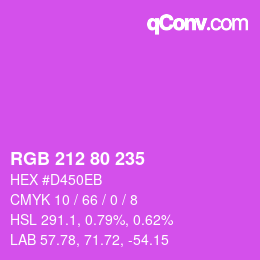 Color code: RGB 212 80 235 | qconv.com