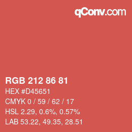 Farbcode: RGB 212 86 81 | qconv.com