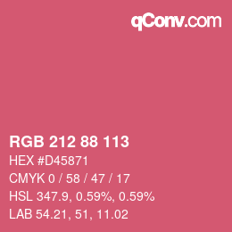 Color code: RGB 212 88 113 | qconv.com