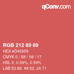 Color code: RGB 212 89 89 | qconv.com