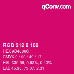Color code: RGB 212 8 108 | qconv.com