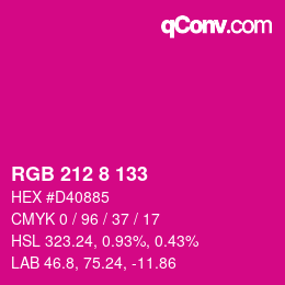 Color code: RGB 212 8 133 | qconv.com