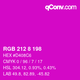 Color code: RGB 212 8 198 | qconv.com