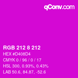 Color code: RGB 212 8 212 | qconv.com