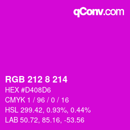 カラーコード: RGB 212 8 214 | qconv.com