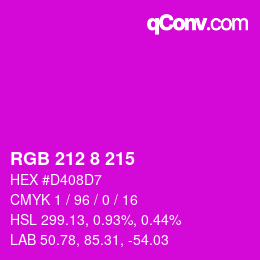 カラーコード: RGB 212 8 215 | qconv.com
