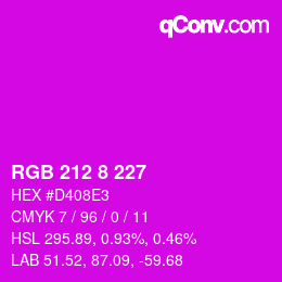 颜色代码: RGB 212 8 227 | qconv.com