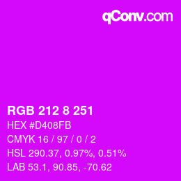 カラーコード: RGB 212 8 251 | qconv.com