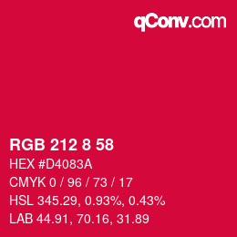 Color code: RGB 212 8 58 | qconv.com