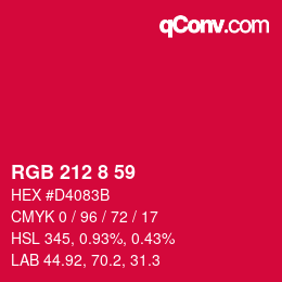 Color code: RGB 212 8 59 | qconv.com