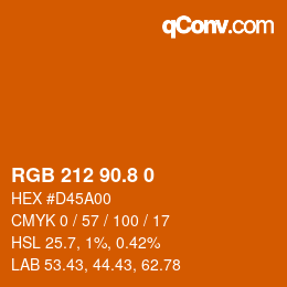 カラーコード: RGB 212 90.8 0 | qconv.com