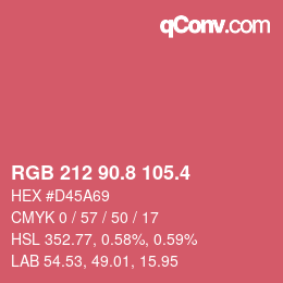 カラーコード: RGB 212 90.8 105.4 | qconv.com