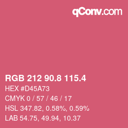 カラーコード: RGB 212 90.8 115.4 | qconv.com