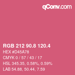 カラーコード: RGB 212 90.8 120.4 | qconv.com