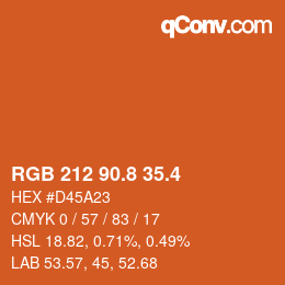 カラーコード: RGB 212 90.8 35.4 | qconv.com