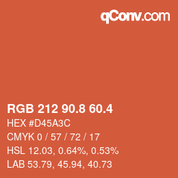 カラーコード: RGB 212 90.8 60.4 | qconv.com
