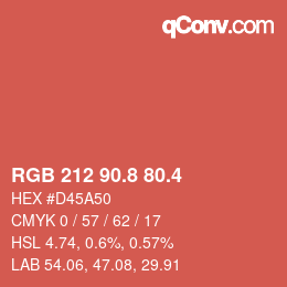 カラーコード: RGB 212 90.8 80.4 | qconv.com