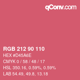 Color code: RGB 212 90 110 | qconv.com