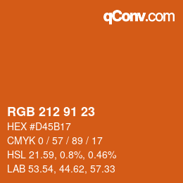 Color code: RGB 212 91 23 | qconv.com