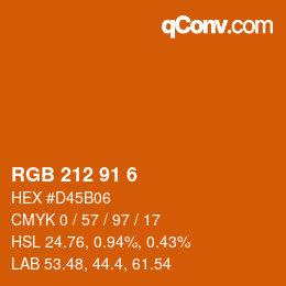 Color code: RGB 212 91 6 | qconv.com