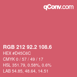カラーコード: RGB 212 92.2 108.6 | qconv.com