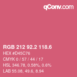 カラーコード: RGB 212 92.2 118.6 | qconv.com
