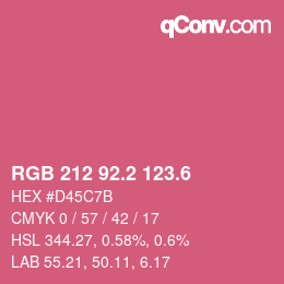 カラーコード: RGB 212 92.2 123.6 | qconv.com