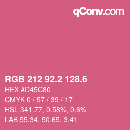 カラーコード: RGB 212 92.2 128.6 | qconv.com