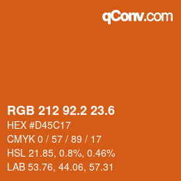 カラーコード: RGB 212 92.2 23.6 | qconv.com