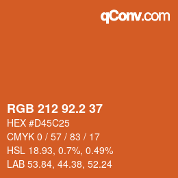 カラーコード: RGB 212 92.2 37 | qconv.com