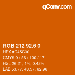 カラーコード: RGB 212 92.6 0 | qconv.com