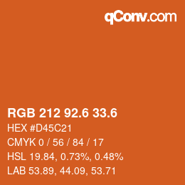 カラーコード: RGB 212 92.6 33.6 | qconv.com