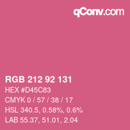 カラーコード: RGB 212 92 131 | qconv.com