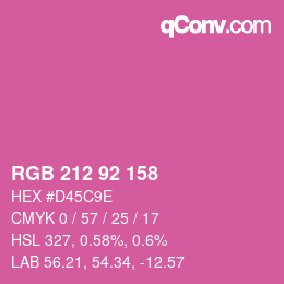 カラーコード: RGB 212 92 158 | qconv.com