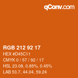 カラーコード: RGB 212 92 17 | qconv.com