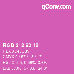 カラーコード: RGB 212 92 181 | qconv.com