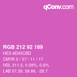 カラーコード: RGB 212 92 189 | qconv.com