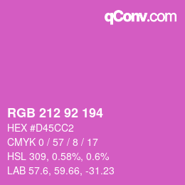 カラーコード: RGB 212 92 194 | qconv.com