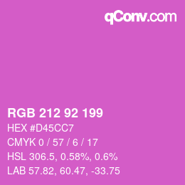 カラーコード: RGB 212 92 199 | qconv.com