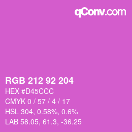 颜色代码: RGB 212 92 204 | qconv.com