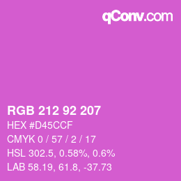Color code: RGB 212 92 207 | qconv.com